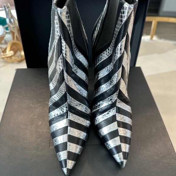 YSL Snake Black and Silver Boot - Picture 11 of 14